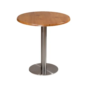 mobiliario-contract-Mesa picaxo 40cm diametro base pie acero inox